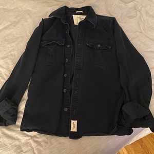 Abercrombie Mens Black Long Sleeve Button Up - size L